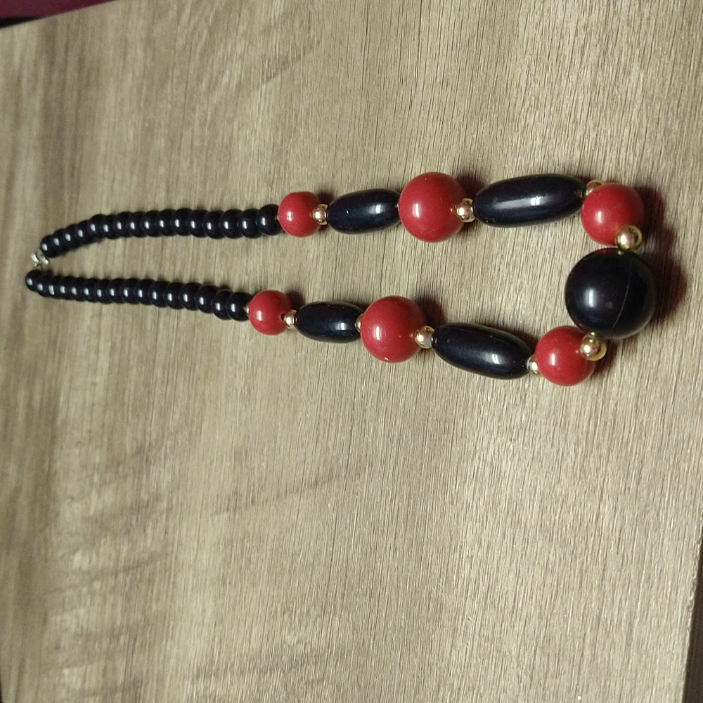 Black, Red, and Gold Fashion Necklace